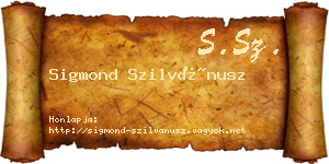 Sigmond Szilvánusz névjegykártya